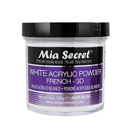Mia Secret White Acrylic Nail Powder 3D 4 oz Bottle