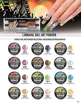 Mia Secret Acrylic Nail Art Powder Carnaval Collection 12 Different Colors